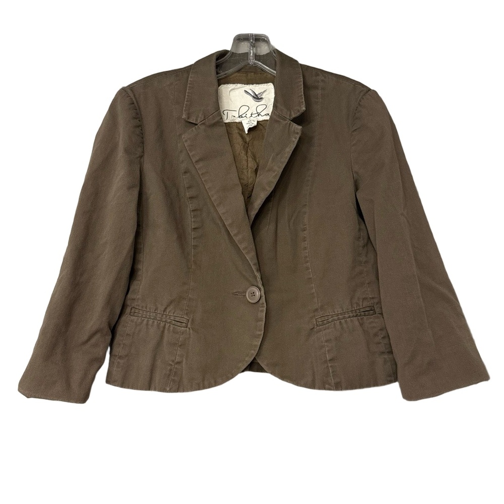 Anthropologie Womens Olive Green Blazer Career Workwear‎ Casual Size 6